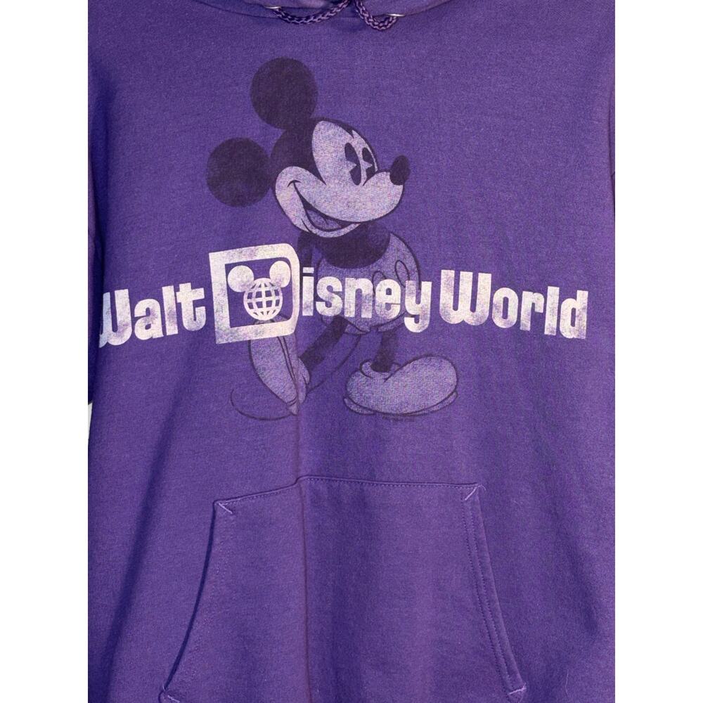 Disney Parks Mickey Mouse Walt Disney World Purple Hoodie Size Small Hanes - Picture 2 of 5